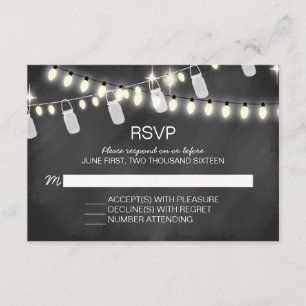 Canales románticas iluminan tarjetas RSVP