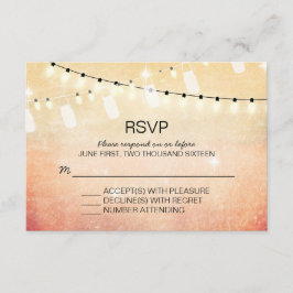 Canales románticas iluminan tarjetas RSVP