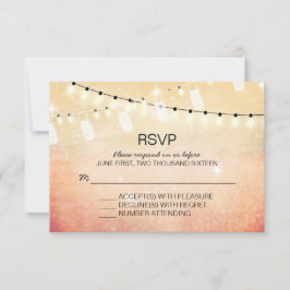 Canales románticas iluminan tarjetas RSVP