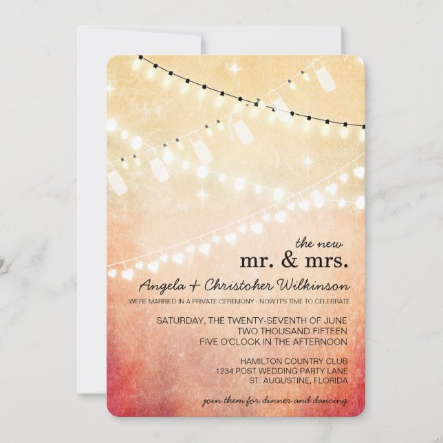 Canales románticos iluminan sólo invitación (Anverso)