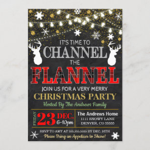 Canalizar la invitación a los Navidades Flannel