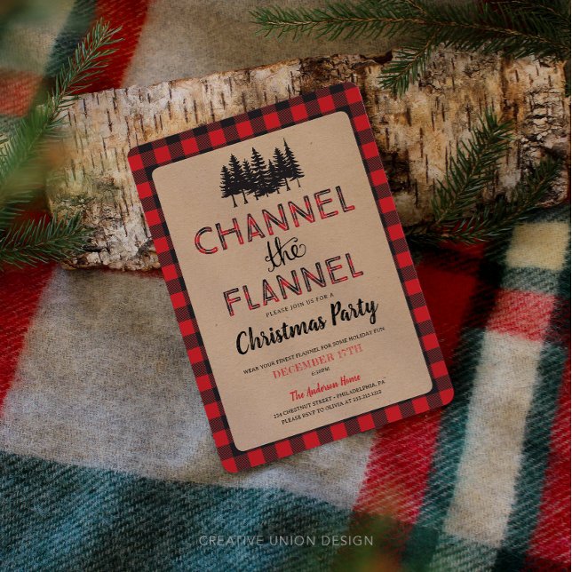 Canalizar La Invitación Del Partido De Los Navidad (channel the flannel christmas party)