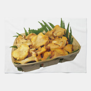 Canasta de oro Chanterelles Tea Toalla