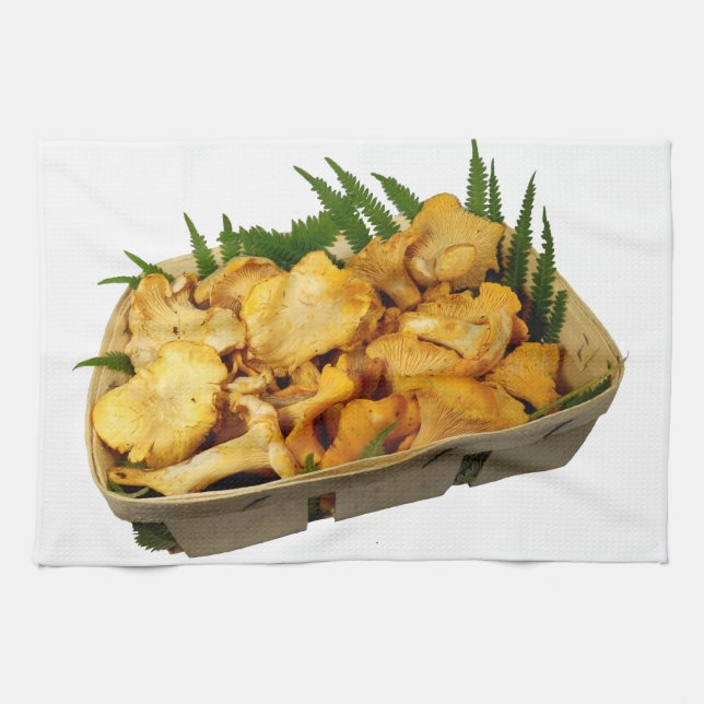 Canasta de oro Chanterelles Tea Toalla (Horizontal)