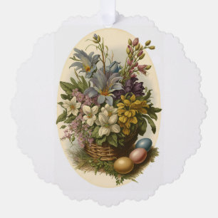 Canasta De Vintage De La Tarjeta Ornamento De Pape
