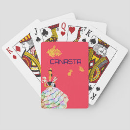 Canasta jugando cartas