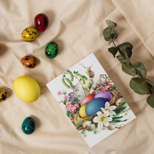 canasta retro vintage de Pascua tarjeta postal de 
