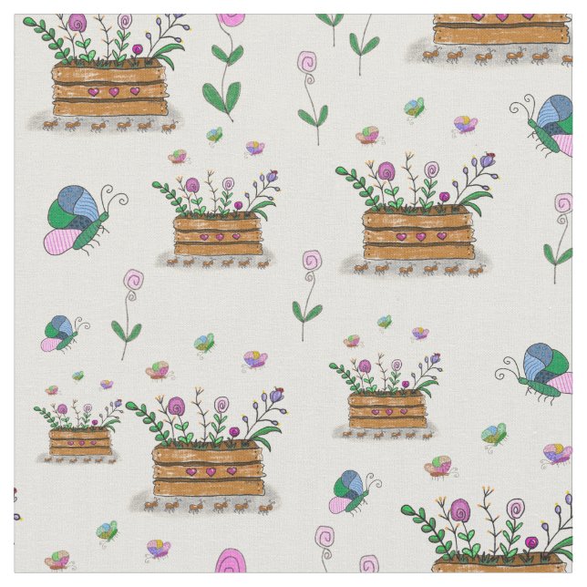 Canastas cestas de primavera de tela de flores (De cerca)