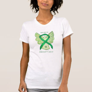 Cáncer Adrenal Cinta de Conciencia Verde Camiseta 