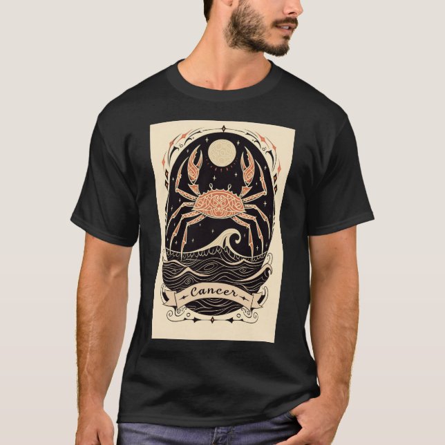 Cáncer - Arte celestial Zodiaco de camiseta (Anverso)