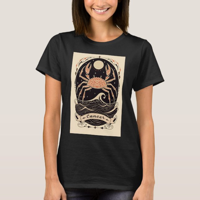 Cáncer - Arte celestial Zodiaco de camiseta (Anverso)