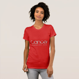 Cáncer camiseta en rojo rubí