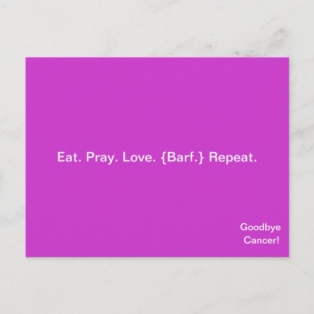 ¡CÁNCER DE ADIÓS! Postal de April McCallum (Anverso)