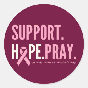 cáncer de mama apoyo esperanza Pegatinas de oració