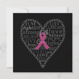 Cáncer de mama, conciencia,tarjeta plana de cinta