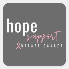 cáncer de mama. espero apoyo. Pegatinas y etiqueta