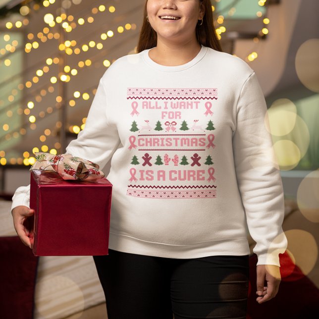 Cáncer de mama Navidades feos suéter y regalo (Subido por el creador)