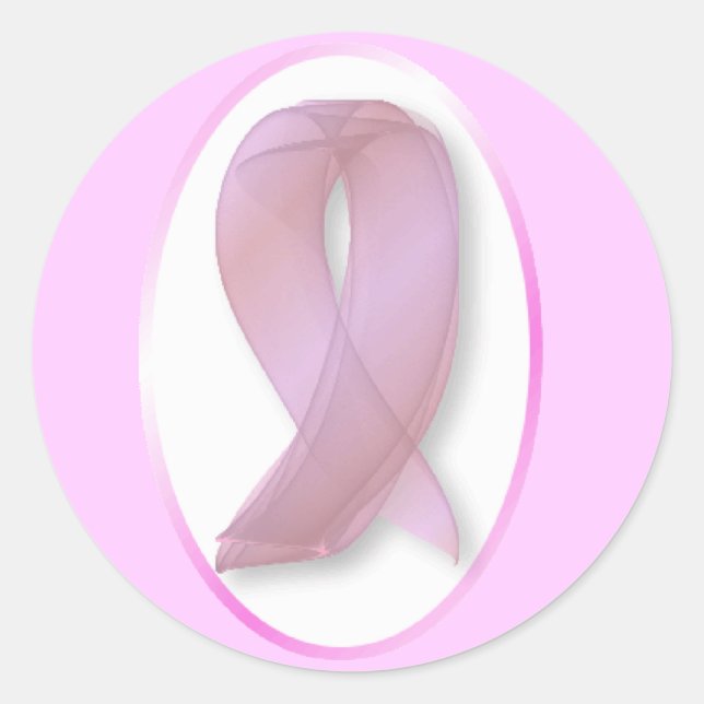 CÁNCER DE MAMA ROSA PEGATINA RIBBON (Anverso)