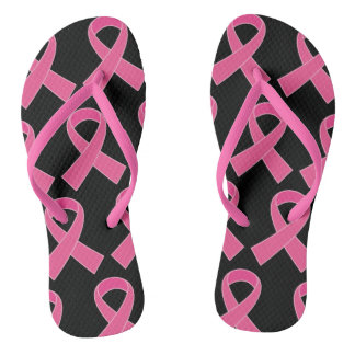 Cáncer de pecho Cinta rosa Flip Flops Sandalias