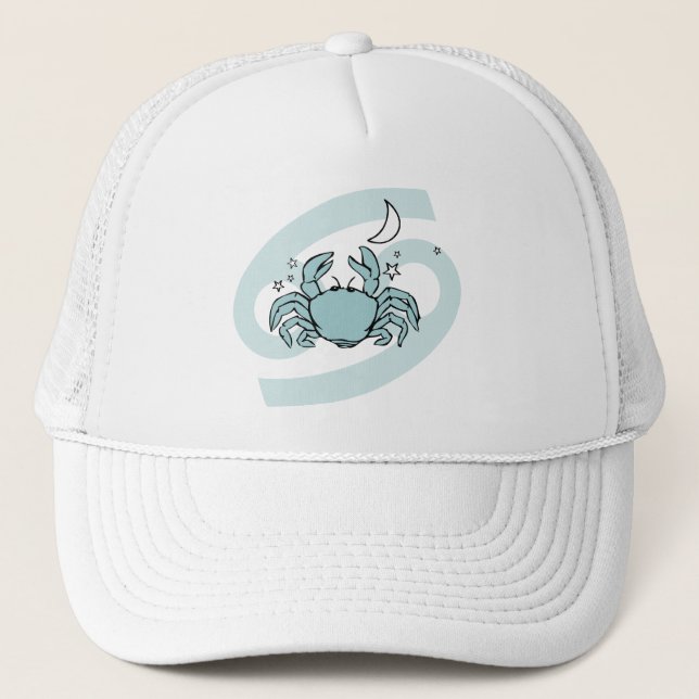 Cáncer El cangrejo astrología zodiac azul gorra gr (Anverso)