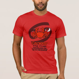 Cáncer "El cangrejo" zodiaco astro camiseta roja