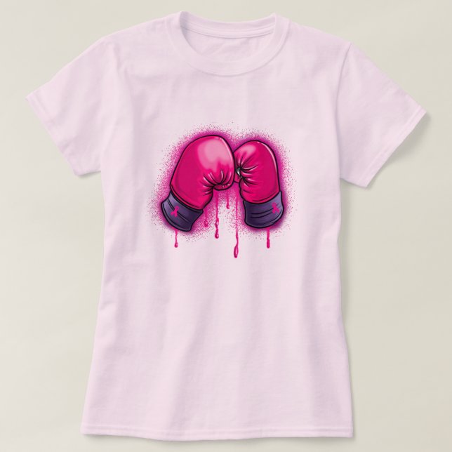 Cáncer Guantes de Boxeo Camiseta (Diseño del anverso)