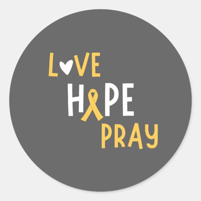 cáncer infantil. amor. esperanza. rezar. Pegatinas (Anverso)