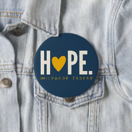 cáncer infantil HOPE corazón dorado Botón