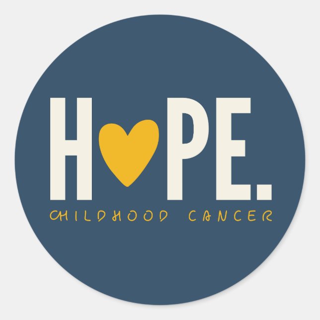 cáncer infantil HOPE Pegatinas de corazón de oro L (Anverso)