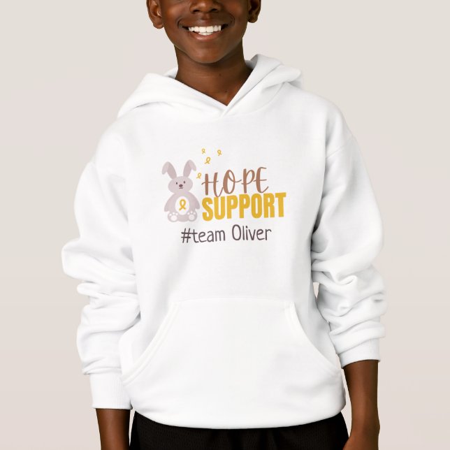 cáncer infantil. Personalizado #team nombre Kids H (Anverso)