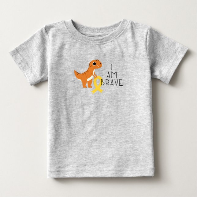 cáncer infantil. Soy valiente. Camiseta para bebés (Anverso)