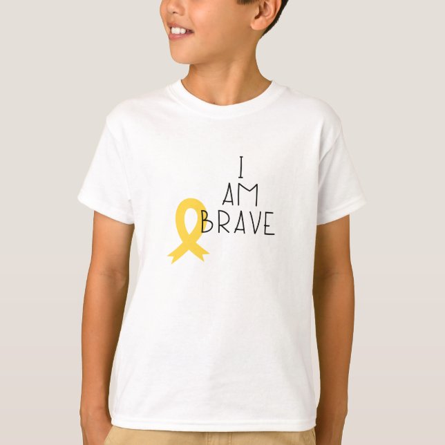 cáncer infantil. Soy valiente. Camiseta para niños (Anverso)