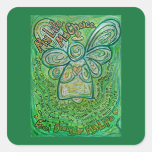 Cáncer poema Green Angel Art Decal Pegatina de Art