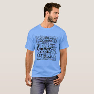Cáncer Sodiac Word Cloud Inspiración Camiseta masc