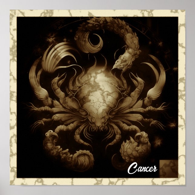 Cáncer Zodiac Rótulo arte en pared (Frente)