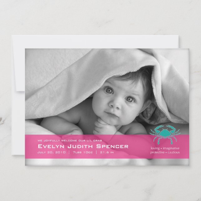 Canceresa, tarjeta de anuncio de nacimiento de fot (Anverso)