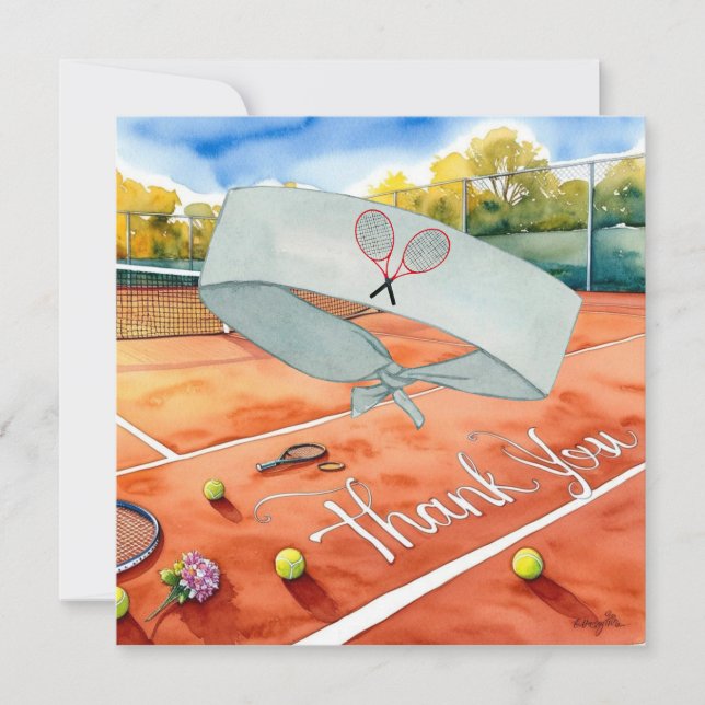 Cancha de tenis con agradecimiento en la cancha (Anverso)