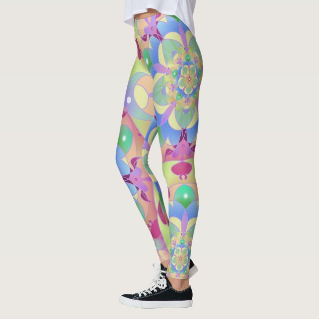 Canción arcoiris Mandala Leggings (Izquierda)