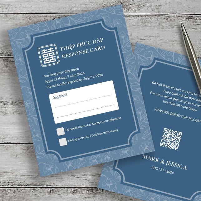 Canción azul vietnamita bilingüe Hy Wedding RSVP (Subido por el creador)