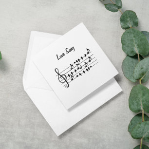 Canción de Amor Notas de Pájaro Arte en Blanco y N