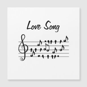 Canción de Amor Notas de Pájaro Arte en Blanco y N