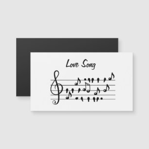 Canción de Amor Notas de Pájaro Arte Negro Blanco
