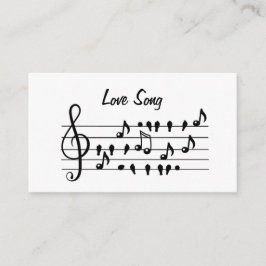 Canción de amor, pájaros sentados entre notas musi