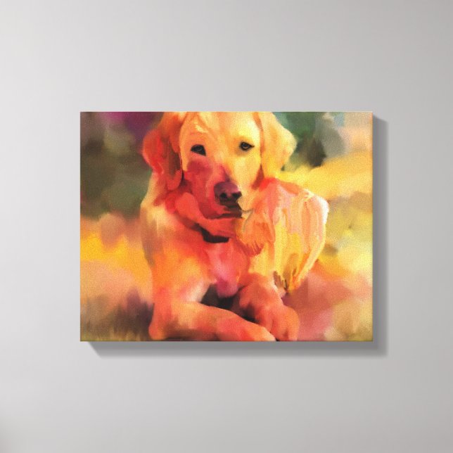 Canción de arte acuarela de perro de Golden Retrie (Anverso)