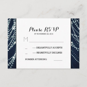 Canción de luces tarjetas RSVP de boda azul