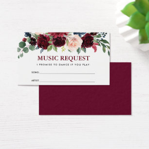 Canción de música floral azul borgoña Boda