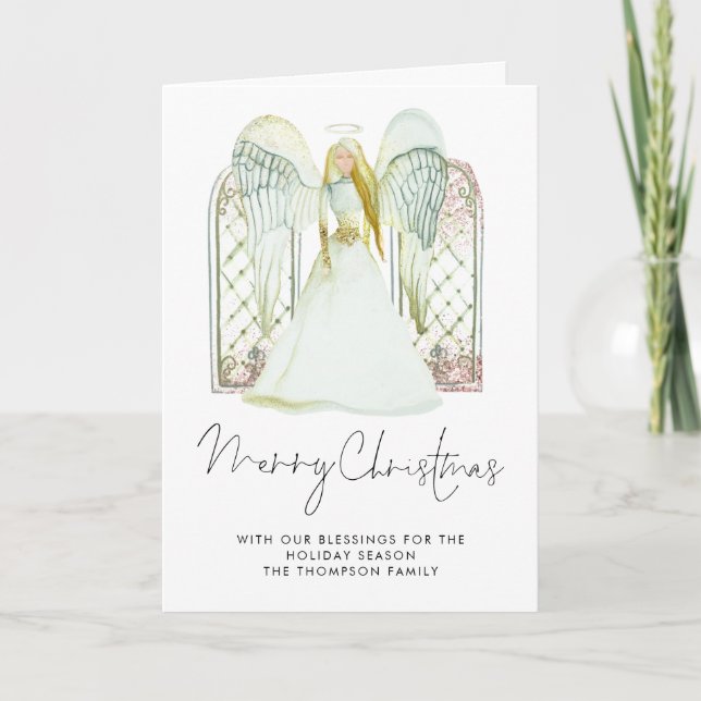 Canción de navidad Whimch Watercolor Angel Merry (Anverso)