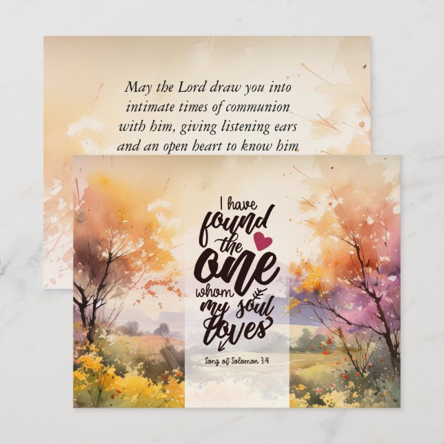 Canción de Solomon 3:4 Encontré la tarjeta de una  (Anverso / Reverso)
