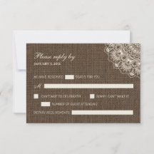 Canción filipina con tarjeta RSVP de boda en Burla