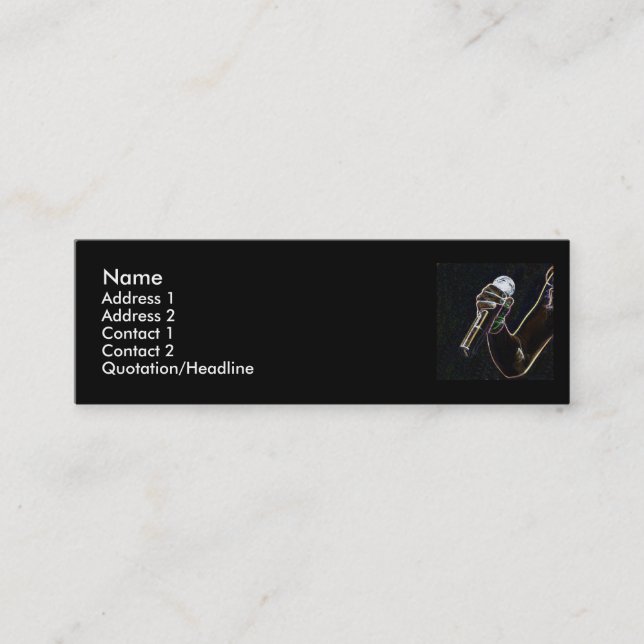 canción micro de la tarjeta del perfil del (Anverso)